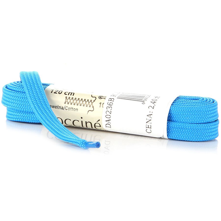 COCCINE niebieskie sznurowadła bawełniane 120 cm płaskie
