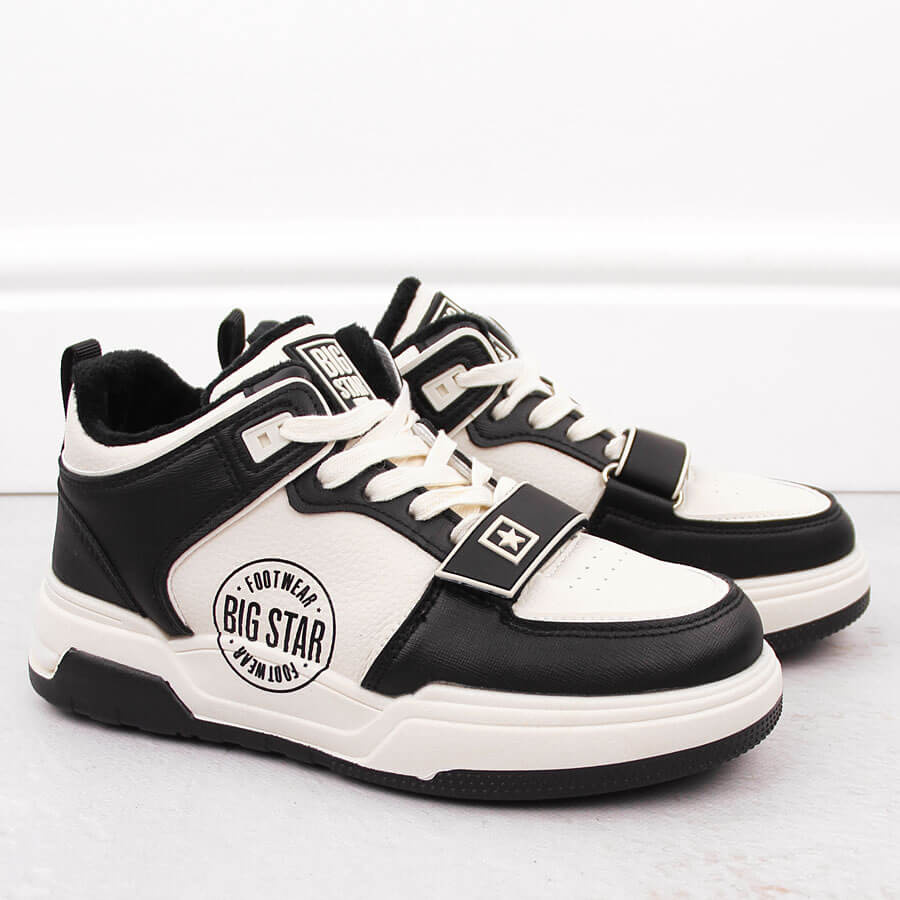 Buty sportowe ocieplane biało czarne Big Star OO274A158