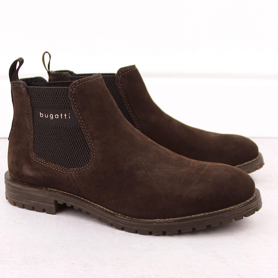 Skórzane sztyblety męskie ocieplane brązowe Bugatti 311-AOB31-1400