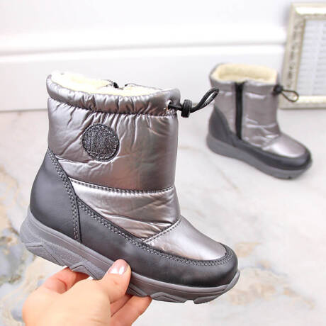 Wodoodporne śniegowce dziecięce z membraną ocieplane szare Kornecki 6896