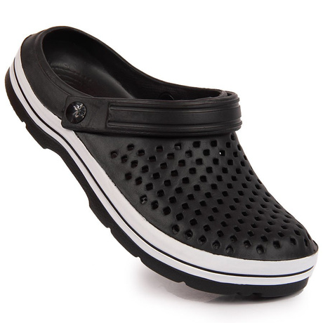 Klapki męskie piankowe ażurowe czarne NEWS